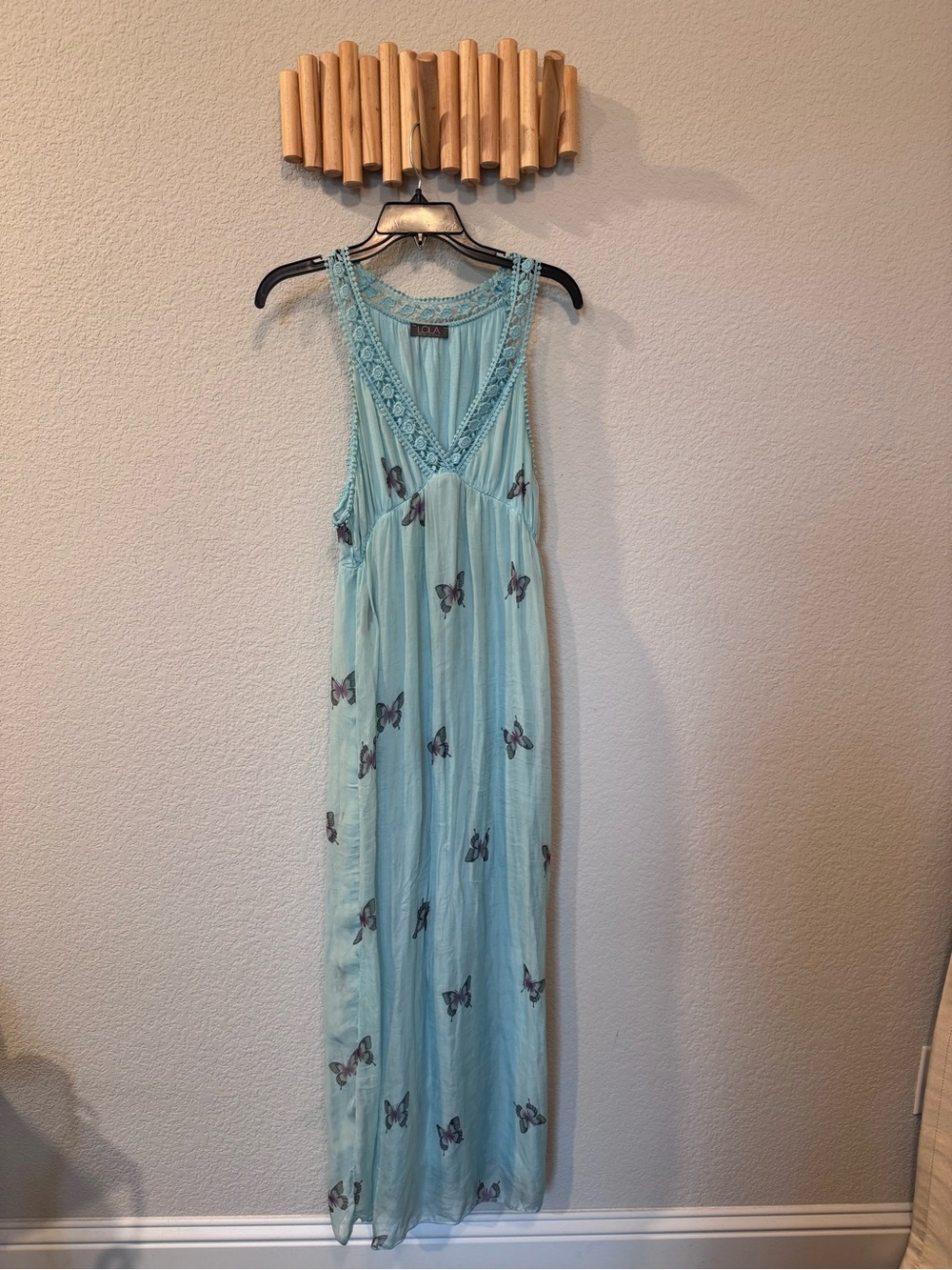 LOLA Aqua Butterfly Maxi Dress - Picture 2 of 10